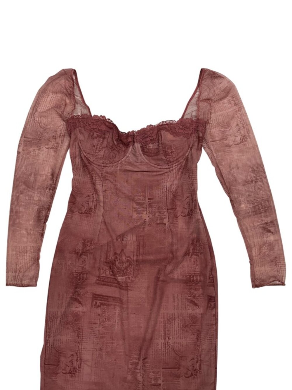 House OF CB Seraphina Corset Dress L Pink Print Bodycon - Picture 11 of 16